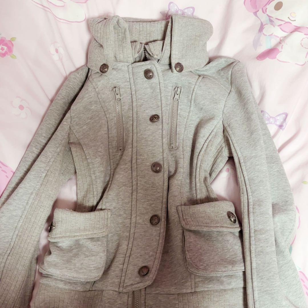 グレー ハイネック ジャケット archive gimmick