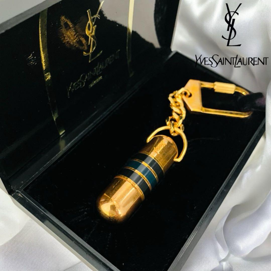 希少 イヴサンローラン ピルケース キーホルダー カサンドラ YSL ゴールド