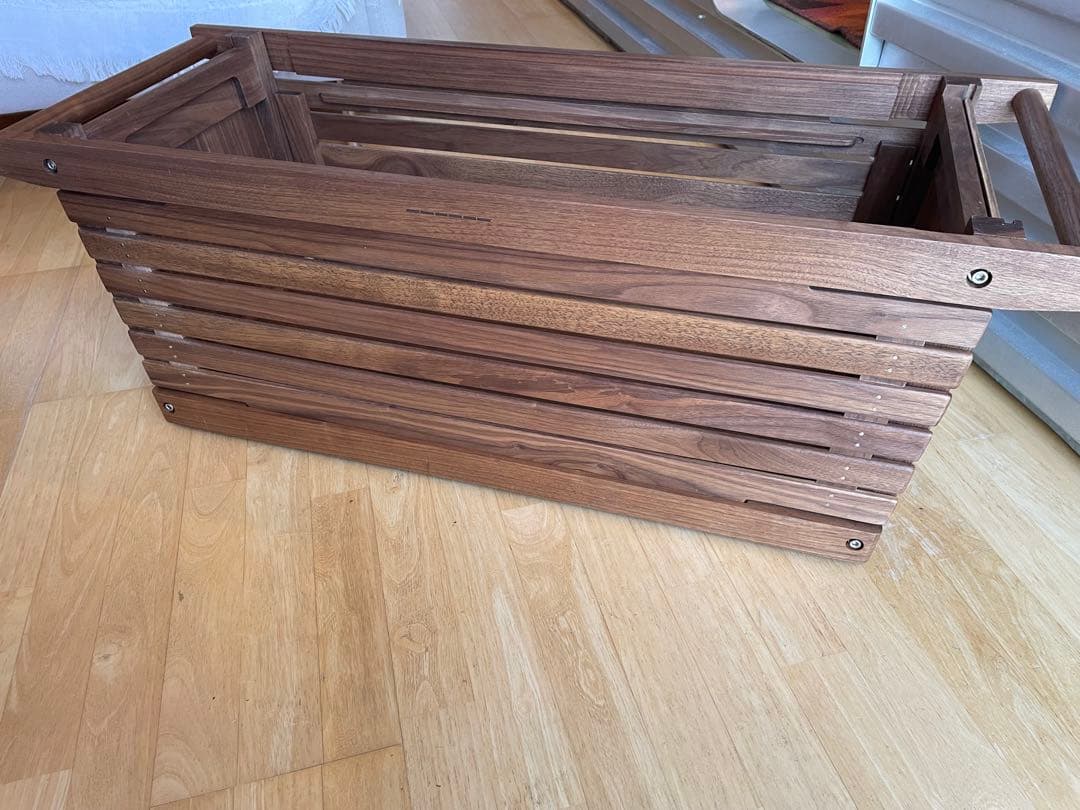 IKIKI シェルフコンテナ L ウォルナット・スパイク・レインカバー付