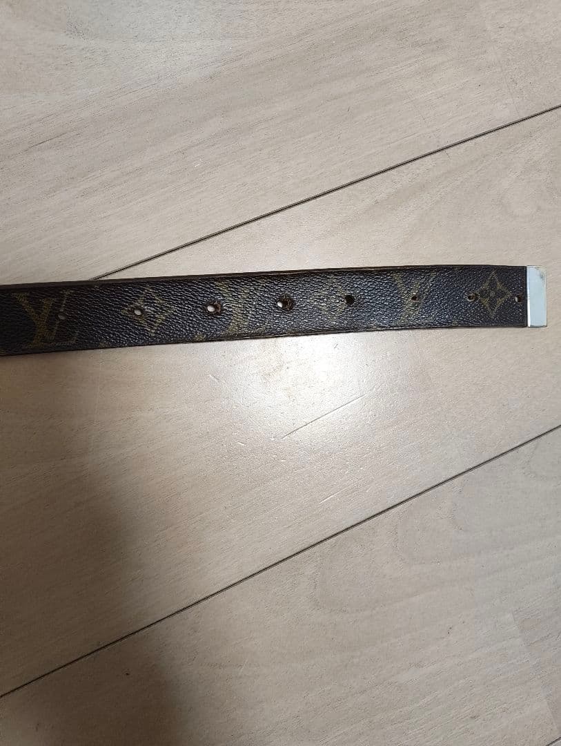 ルイヴィトン モノグラム ベルト シルバー系バックル サイズ90/36 正規品