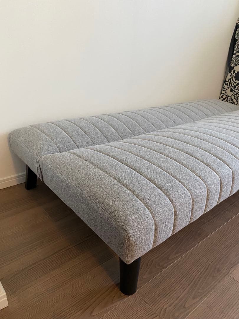 グレー ファブリック ソファベッド