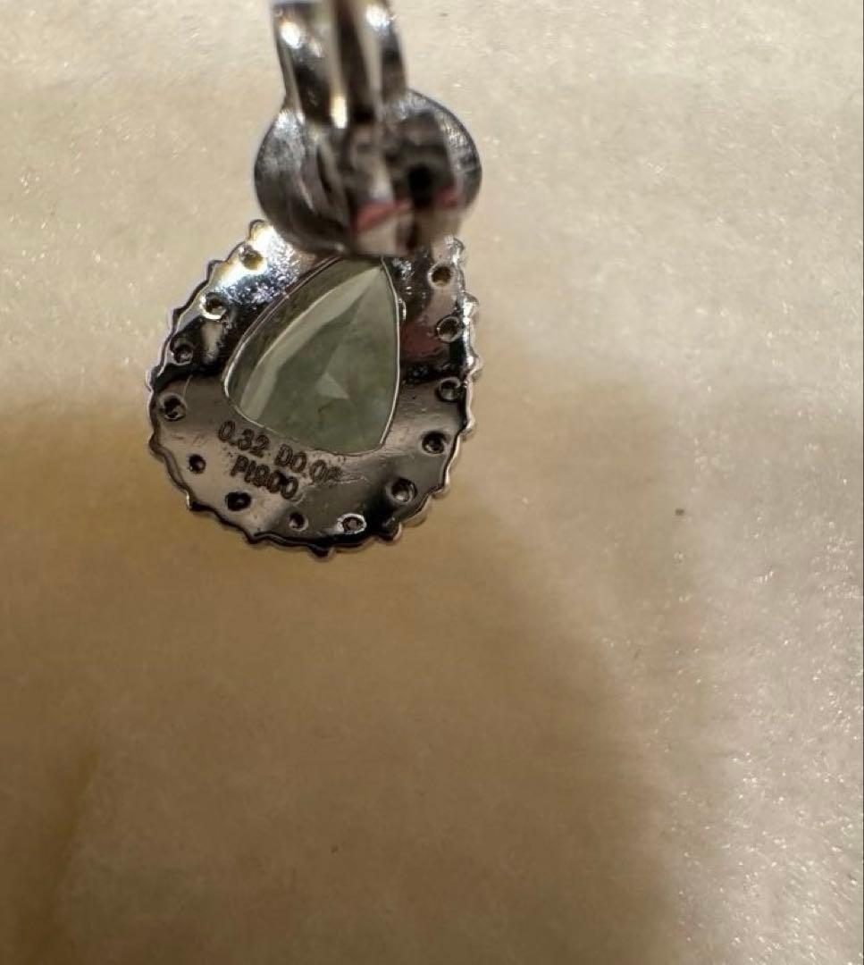 L*〜様 PT900 サンタマリア　アクアマリン　取り巻きダイヤモンドピアス　鑑