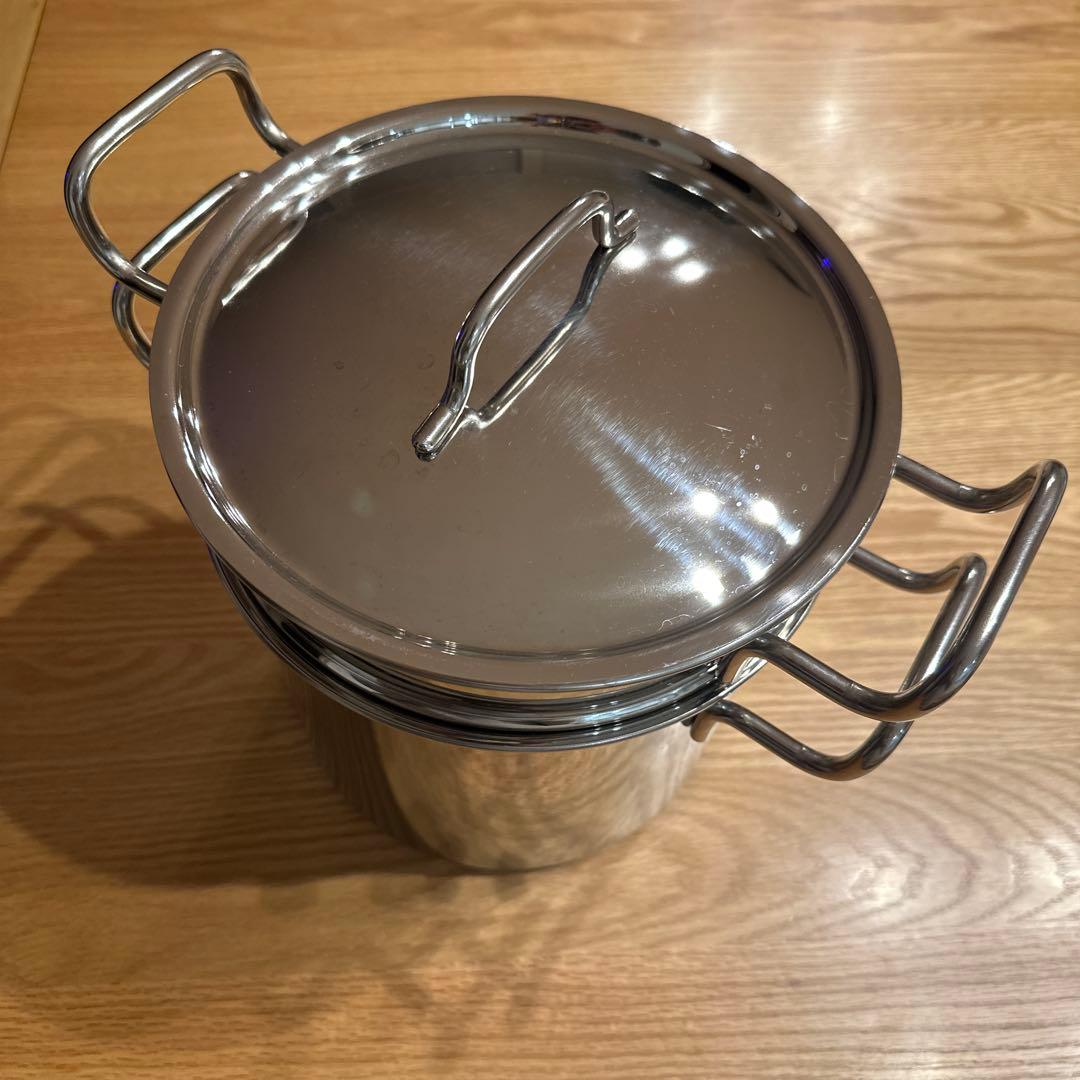 ジオプロダクト パスタポット パスタ用中子　セット　21cm IH ガス火対応