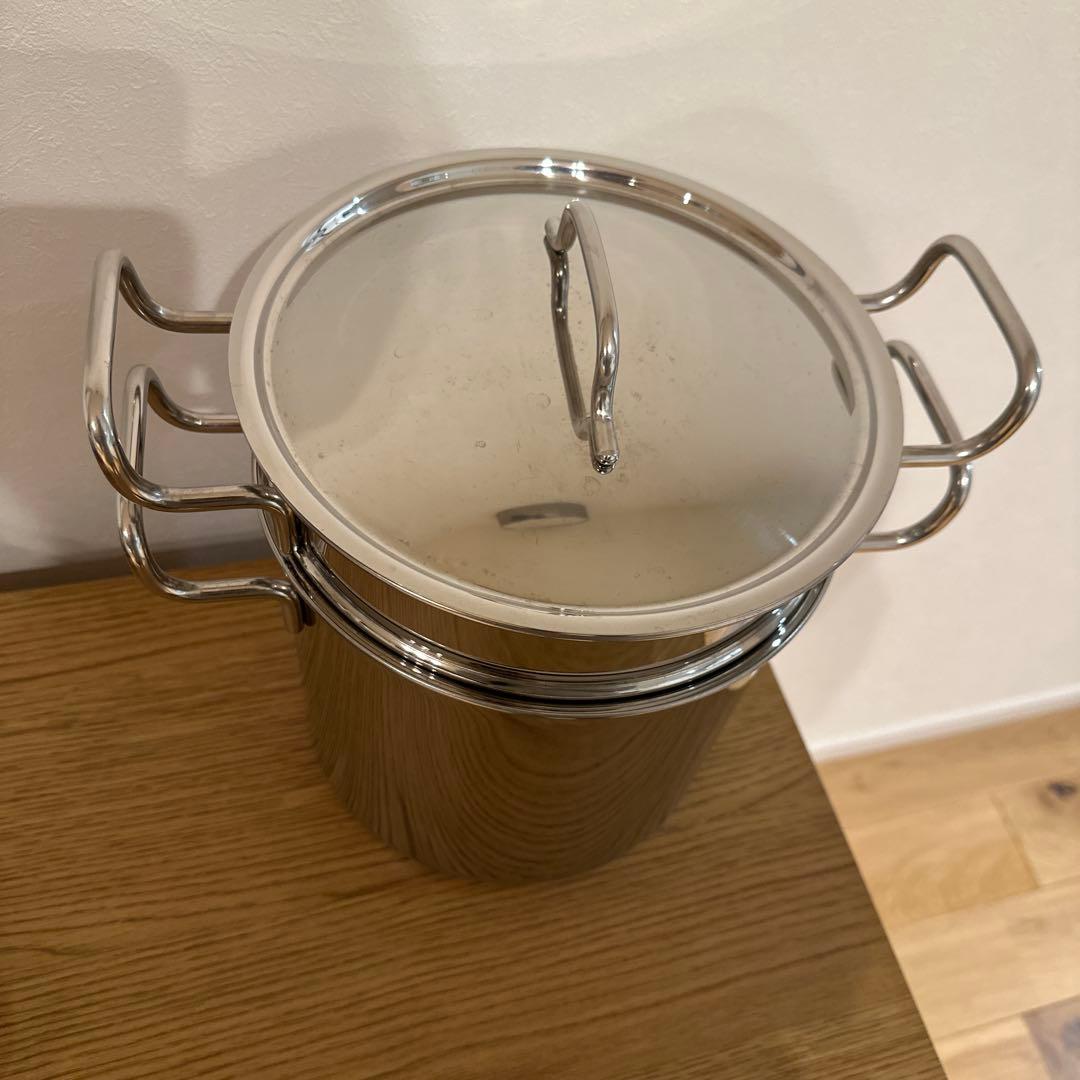 ジオプロダクト パスタポット パスタ用中子　セット　21cm IH ガス火対応