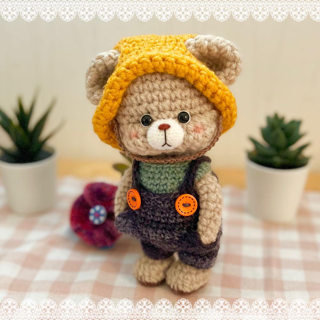 く*ぅ様 ［作家Megmeg's Doll様の許可有り］♧くまくん　あみぐるみ♧