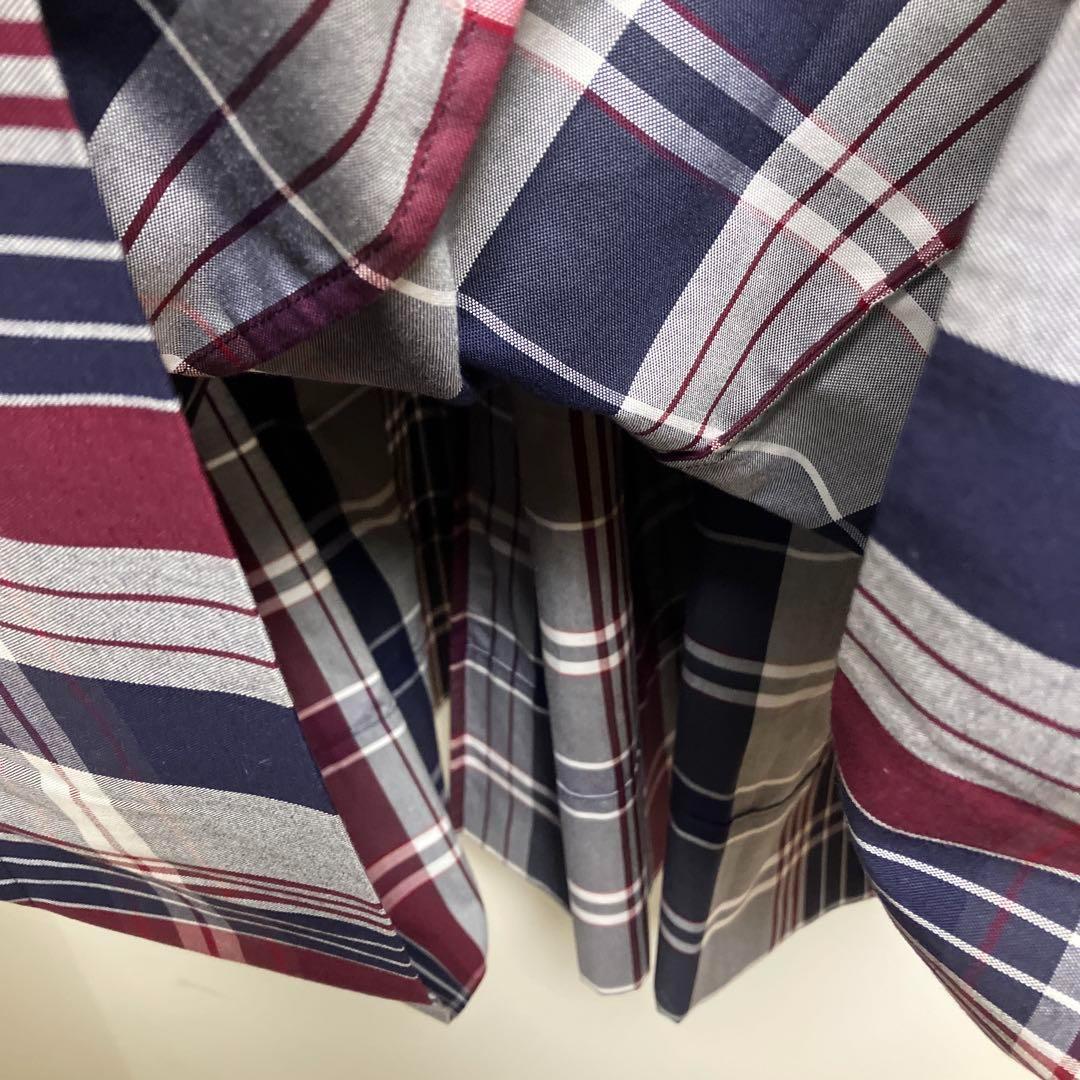 ま*様 DRAWER（ドゥロワー）　チェックギャザースカート レッド ネイビー