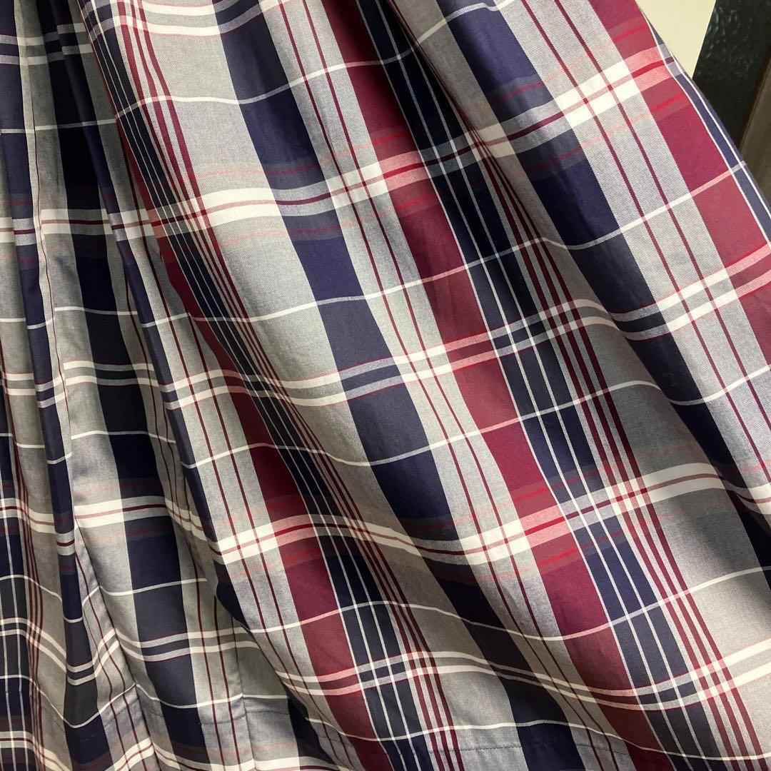 ま*様 DRAWER（ドゥロワー）　チェックギャザースカート レッド ネイビー