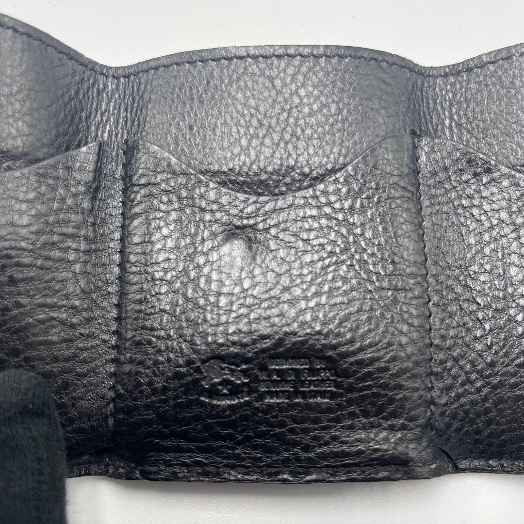 希少 イルビゾンテ 三つ折り財布 ブラック レザー