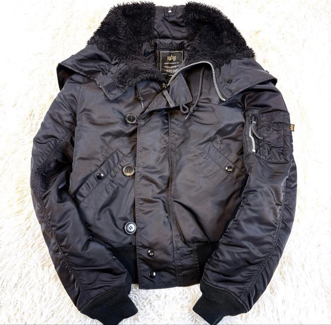 Alpha N-2B フライトジャケット　 y2k 短丈　Lサイズ ブラック