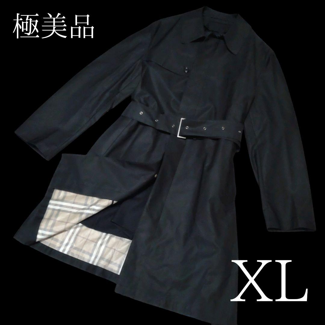 ✨極美品【BURBERRY】メンズ/ライナー付/トレンチコート/大きめ/XL/黒