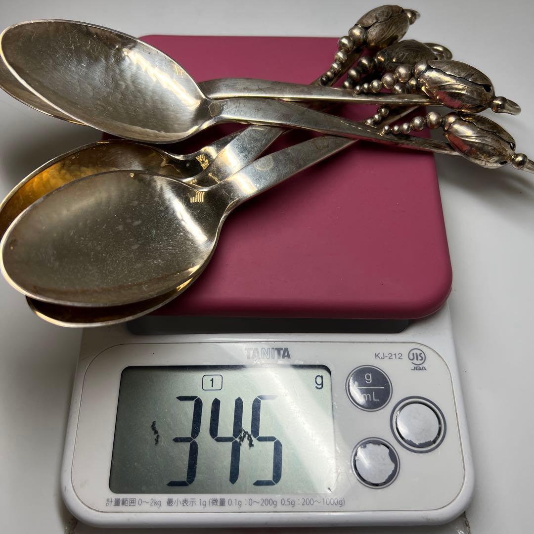 ジョージジェンセン　最高峰　ブロッサム　ディナースプーン　5本組　袋付　345g