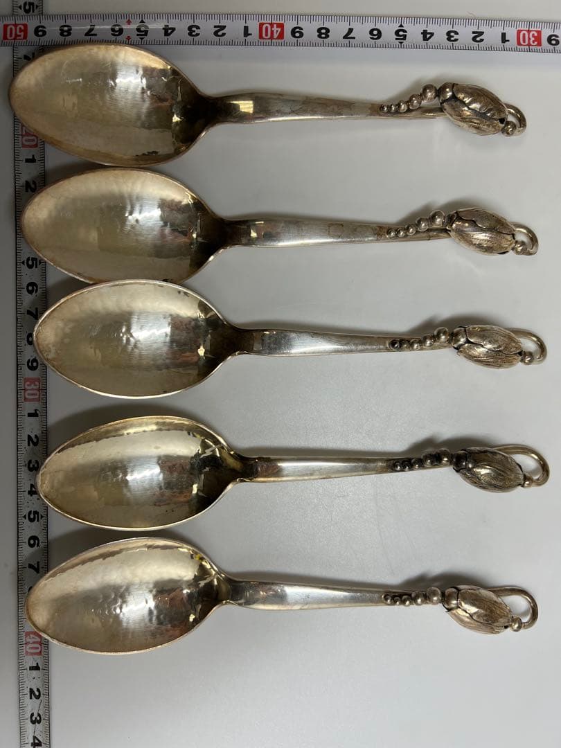 ジョージジェンセン　最高峰　ブロッサム　ディナースプーン　5本組　袋付　345g