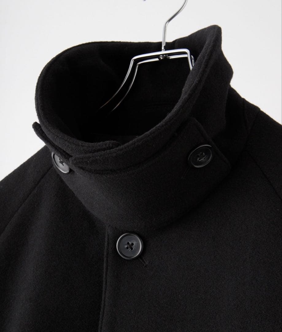 CLELクレイル 黒 ステンカラーコート ロングコート