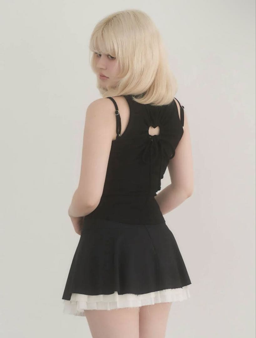 トップス ANDMARY Heart point tops black