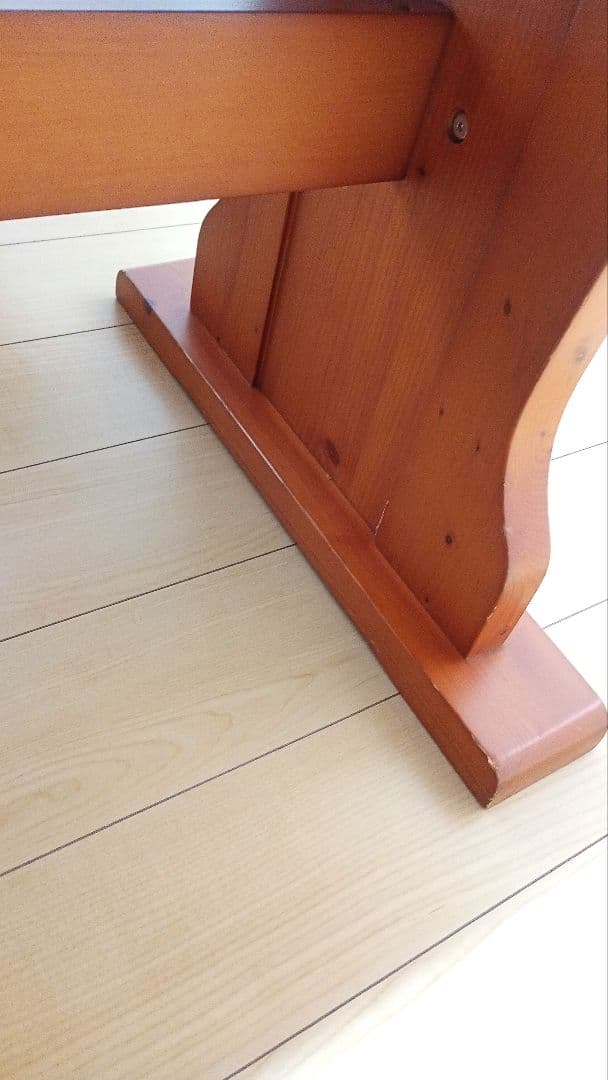 ディノス購入 カントリー調 天然木ダイニングテーブル＆ベンチセット 重厚感あり