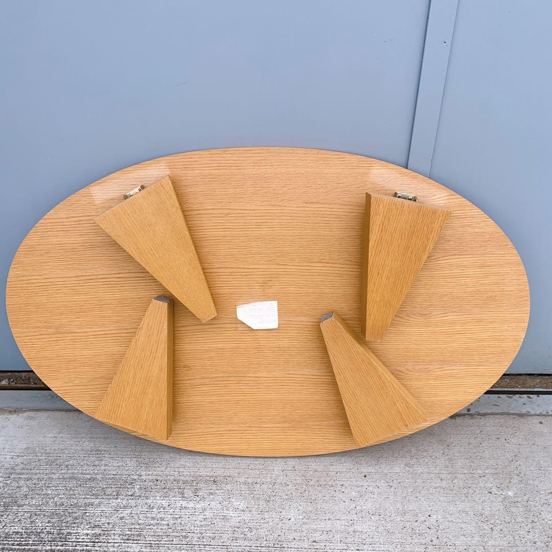 【送料込】清美堂 木製 折り畳み 楕円ちゃぶ台 座卓 センター コーヒーテーブル