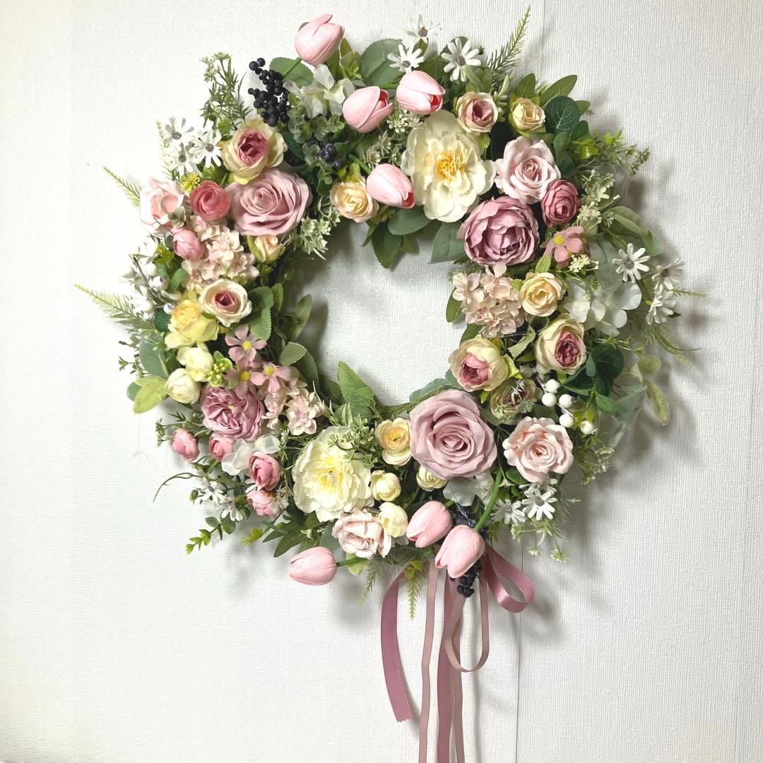 『 スリズィエ フルレゾン』 おっきなチューリップのリース　他一点