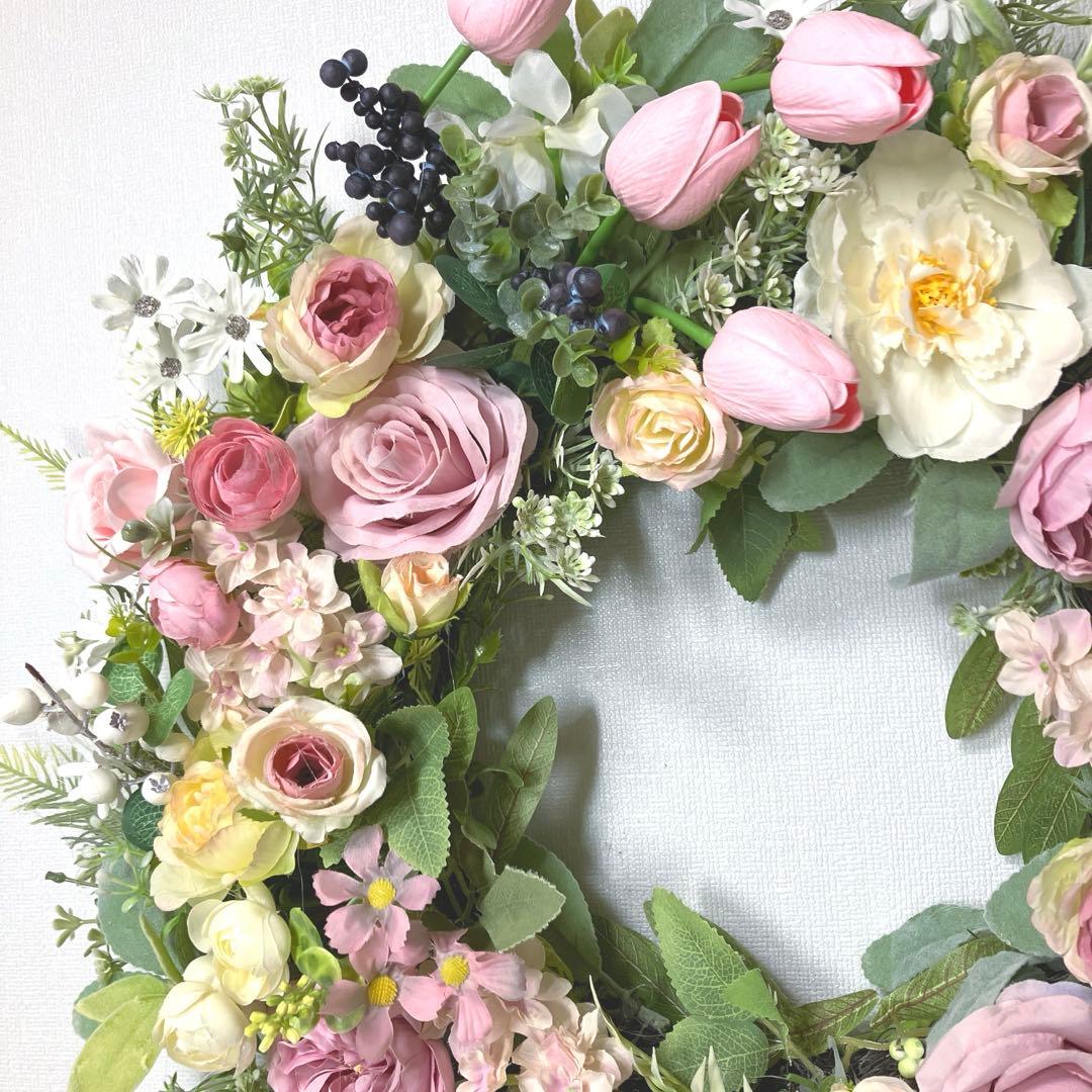 『 スリズィエ フルレゾン』 おっきなチューリップのリース　他一点