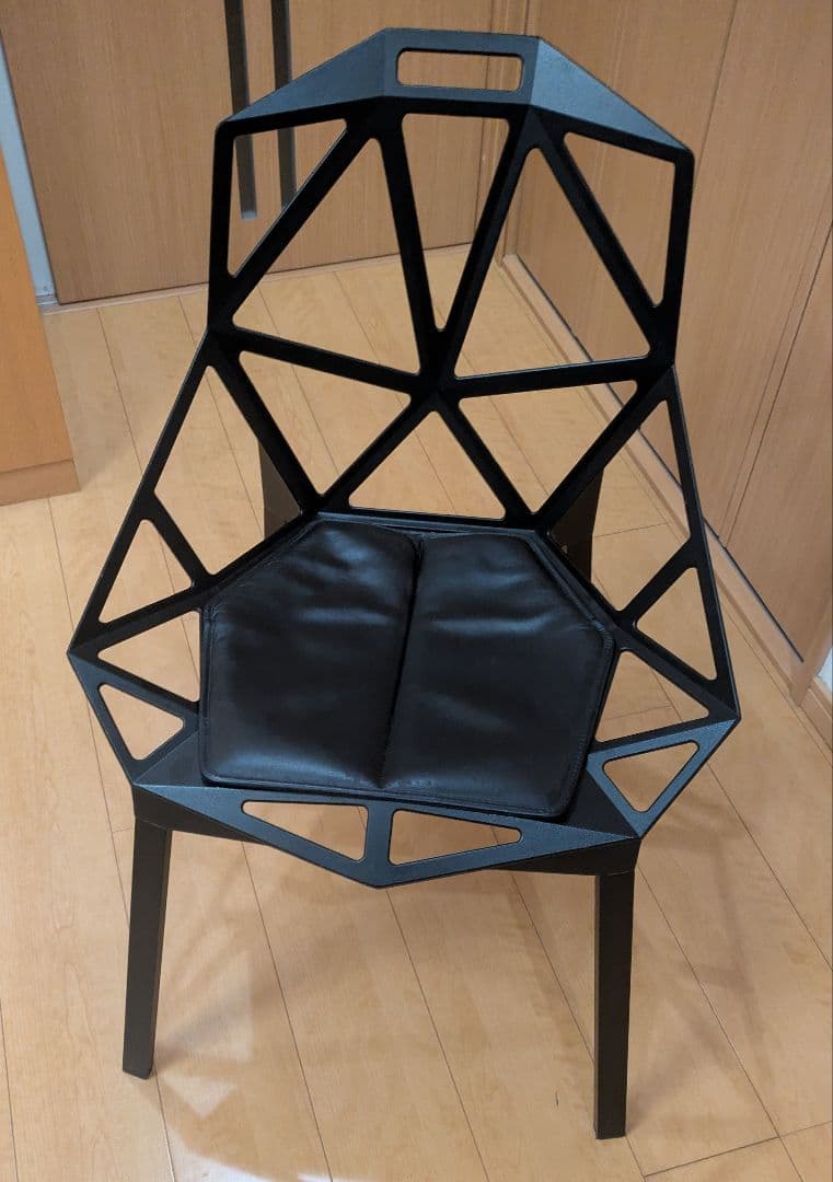 送込美品！MAGIS chair one革座面付きデザイナー椅子