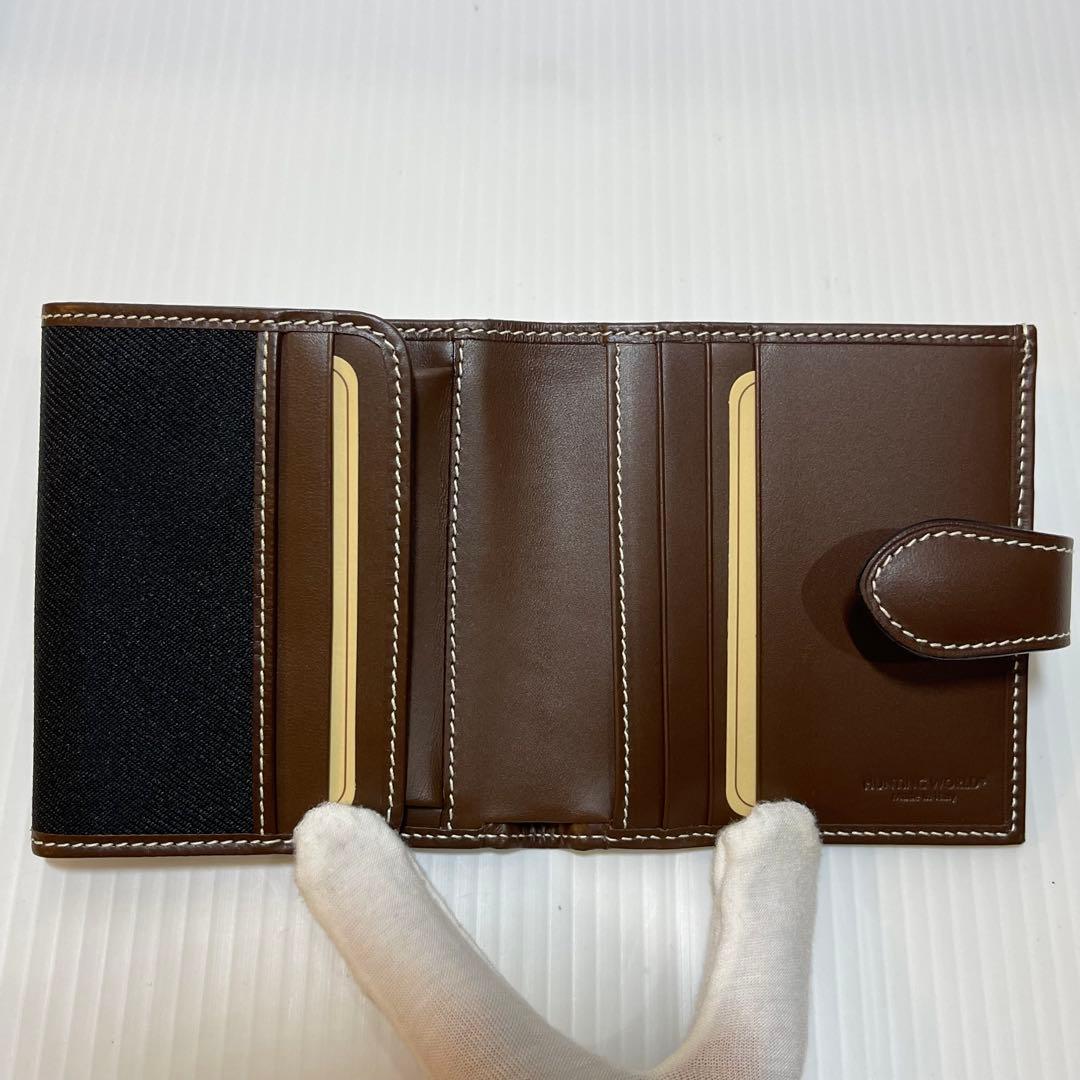 新品未使用【ハンティングワールド】折り財布 レザーキャンバス BOX型小銭入れ