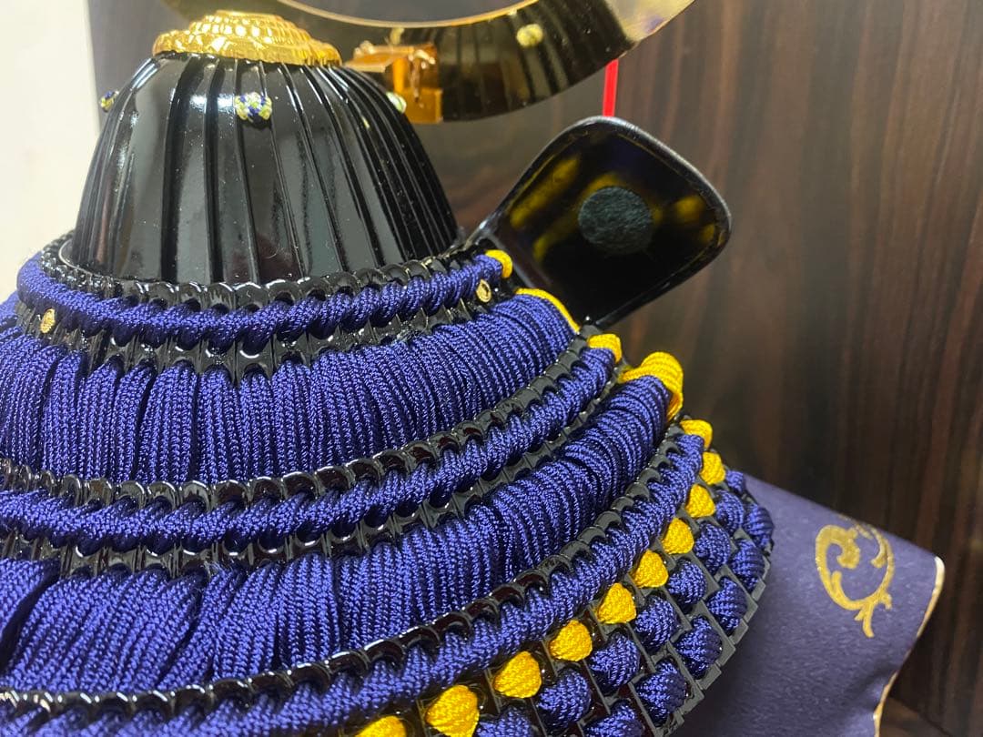 伊達政宗　東京久月　五月人形　銘木シリーズ　黒檀　名入れ家紋付き兜飾り収納セット