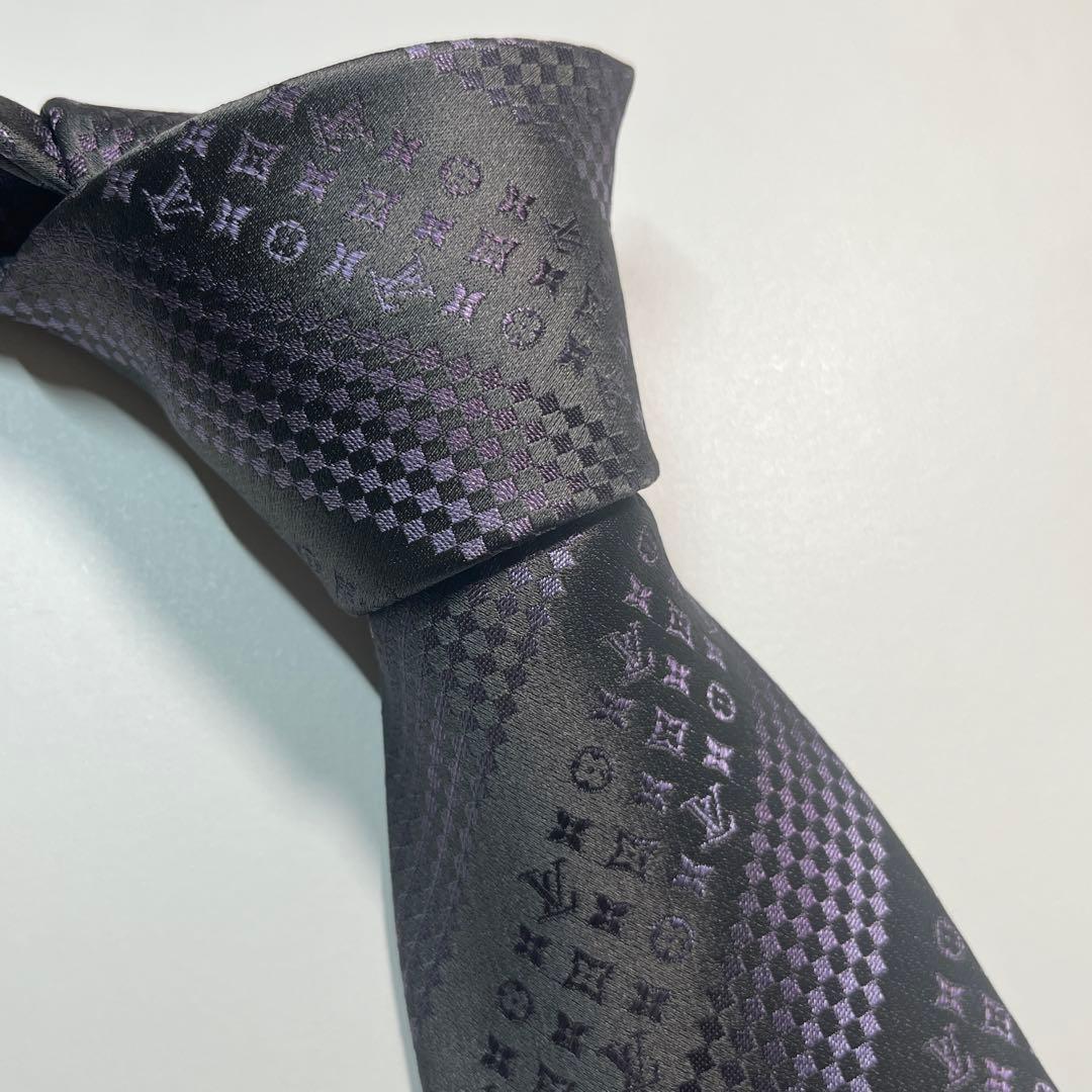 名作✨極美品✨LOUIS VUITTON ネクタイ　モノグラム　マイクロダミエ