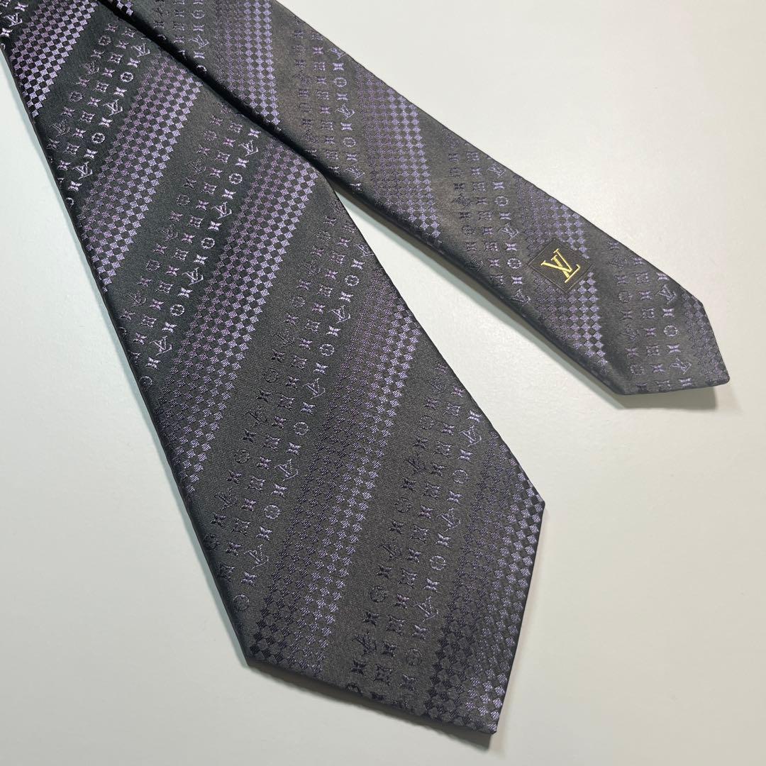 名作✨極美品✨LOUIS VUITTON ネクタイ　モノグラム　マイクロダミエ