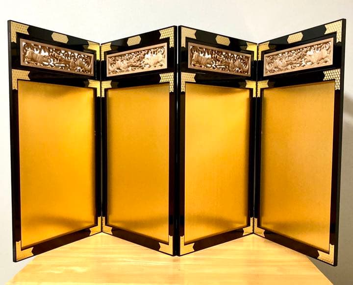 川昭作 竜虎彫刻 陣流屏風 金屏風 装飾セット こどもの日