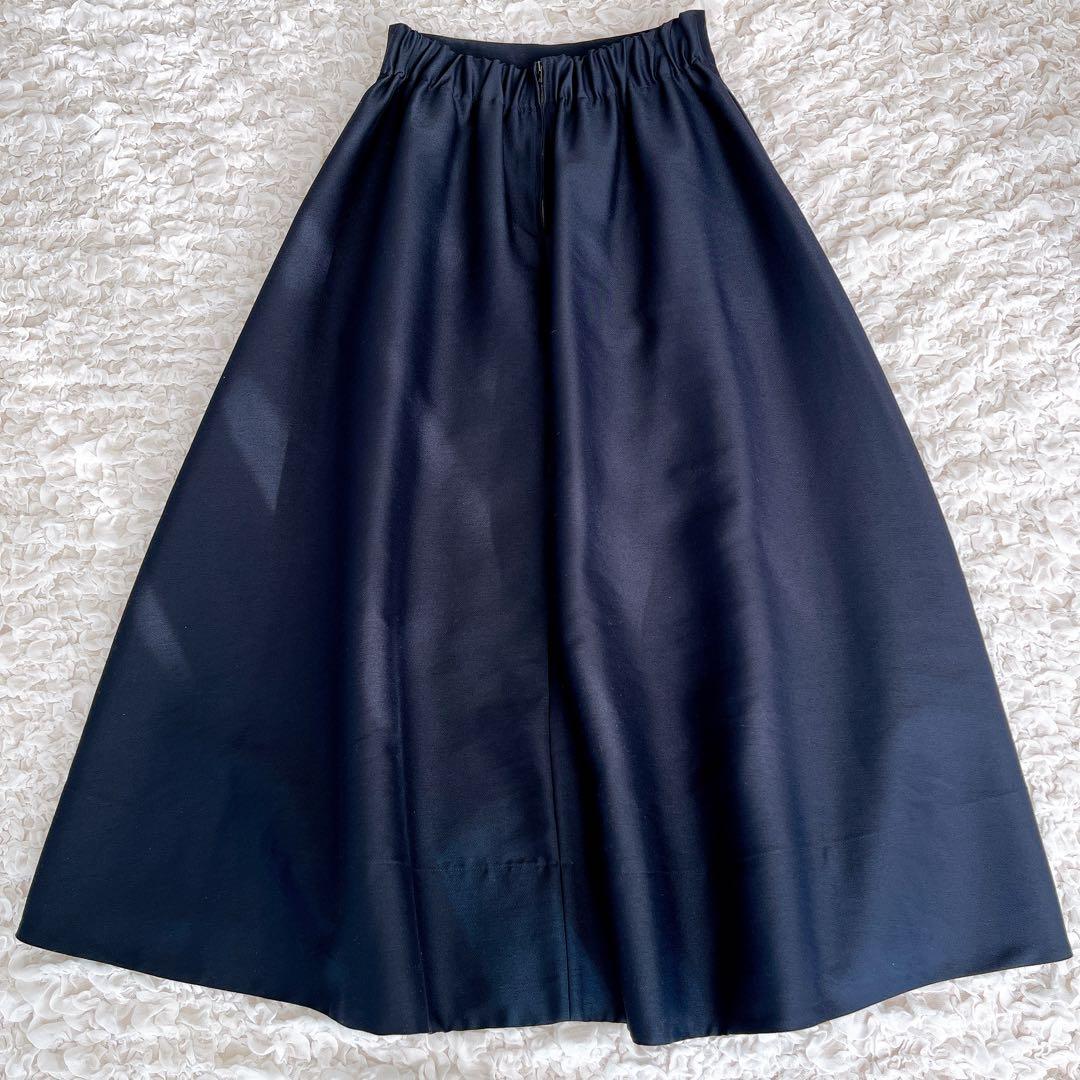 新品未使用 タグ付 ebure クリアダブルクロス トラペーズスカート ロング