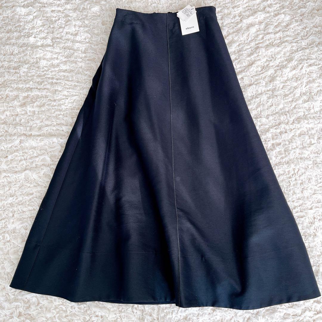 新品未使用 タグ付 ebure クリアダブルクロス トラペーズスカート ロング