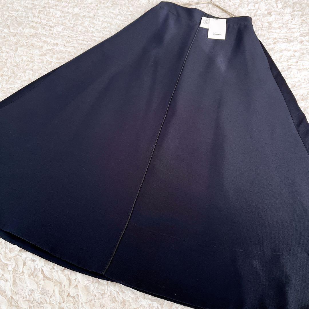 新品未使用 タグ付 ebure クリアダブルクロス トラペーズスカート ロング