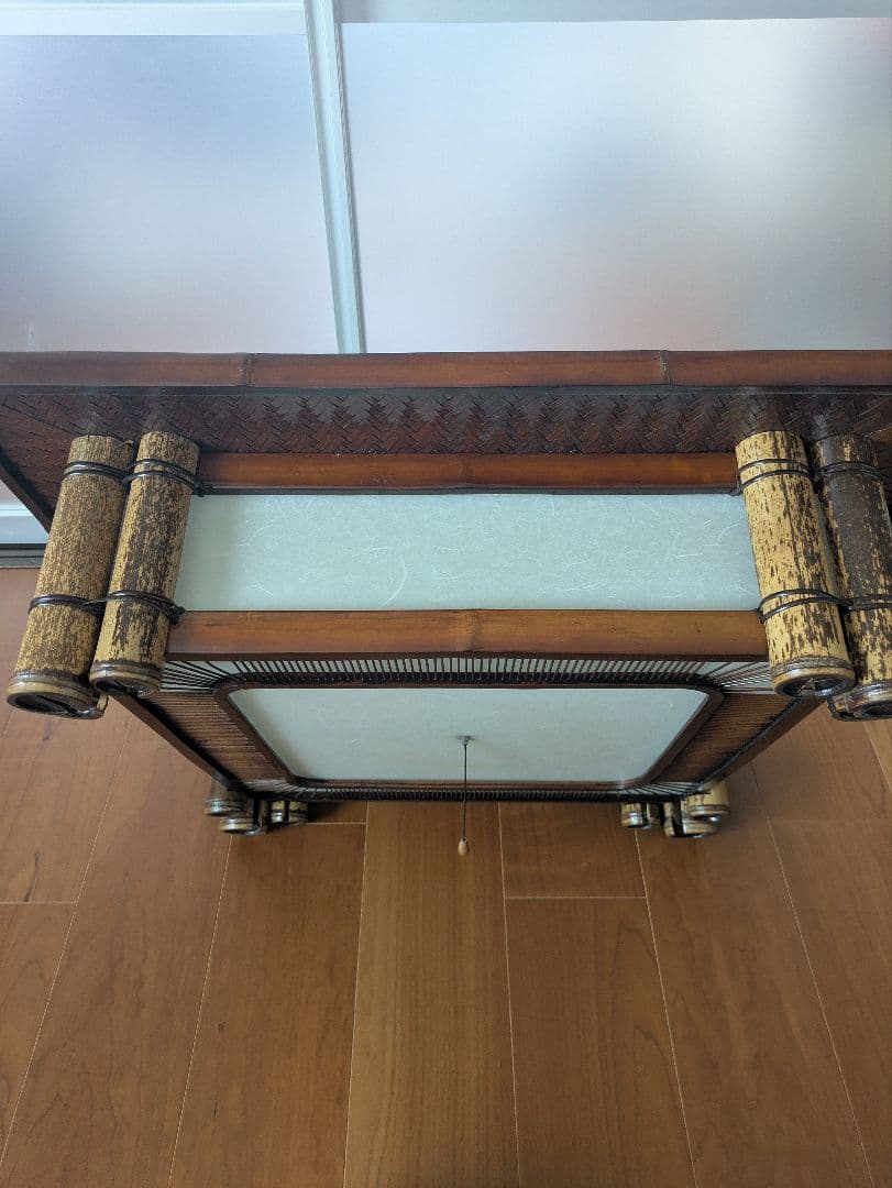 【昭和レトロ】竹製吊り下げ式照明器具　蛍光灯