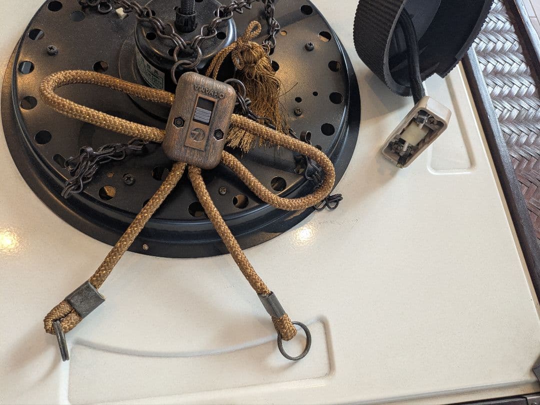 【昭和レトロ】竹製吊り下げ式照明器具　蛍光灯