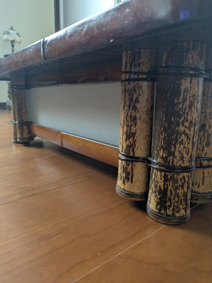 【昭和レトロ】竹製吊り下げ式照明器具　蛍光灯