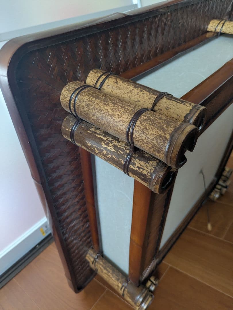 【昭和レトロ】竹製吊り下げ式照明器具　蛍光灯