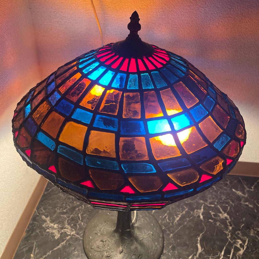 アンティーク　ステンドグラスランプ ハンドメイド