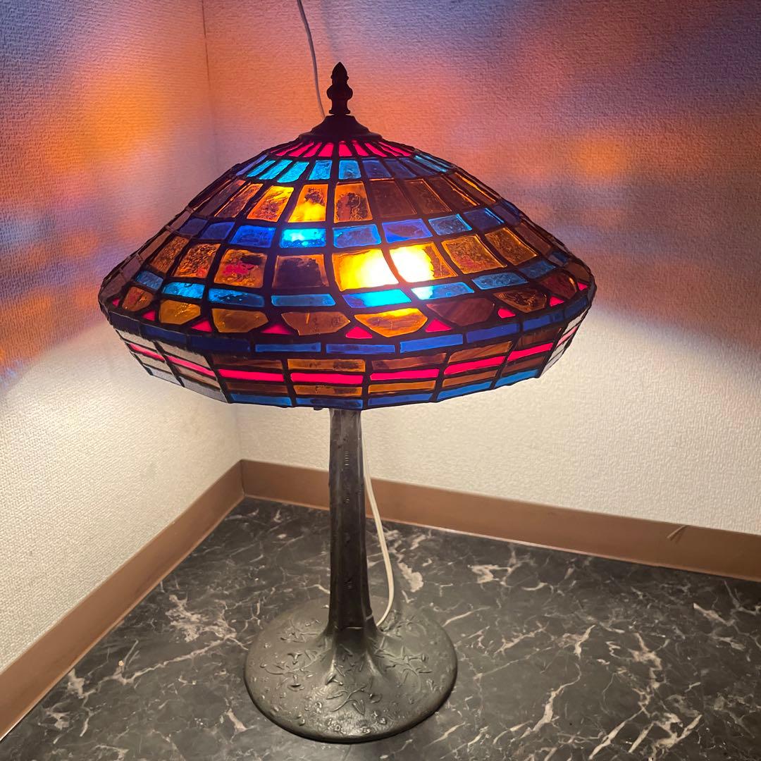 アンティーク　ステンドグラスランプ ハンドメイド