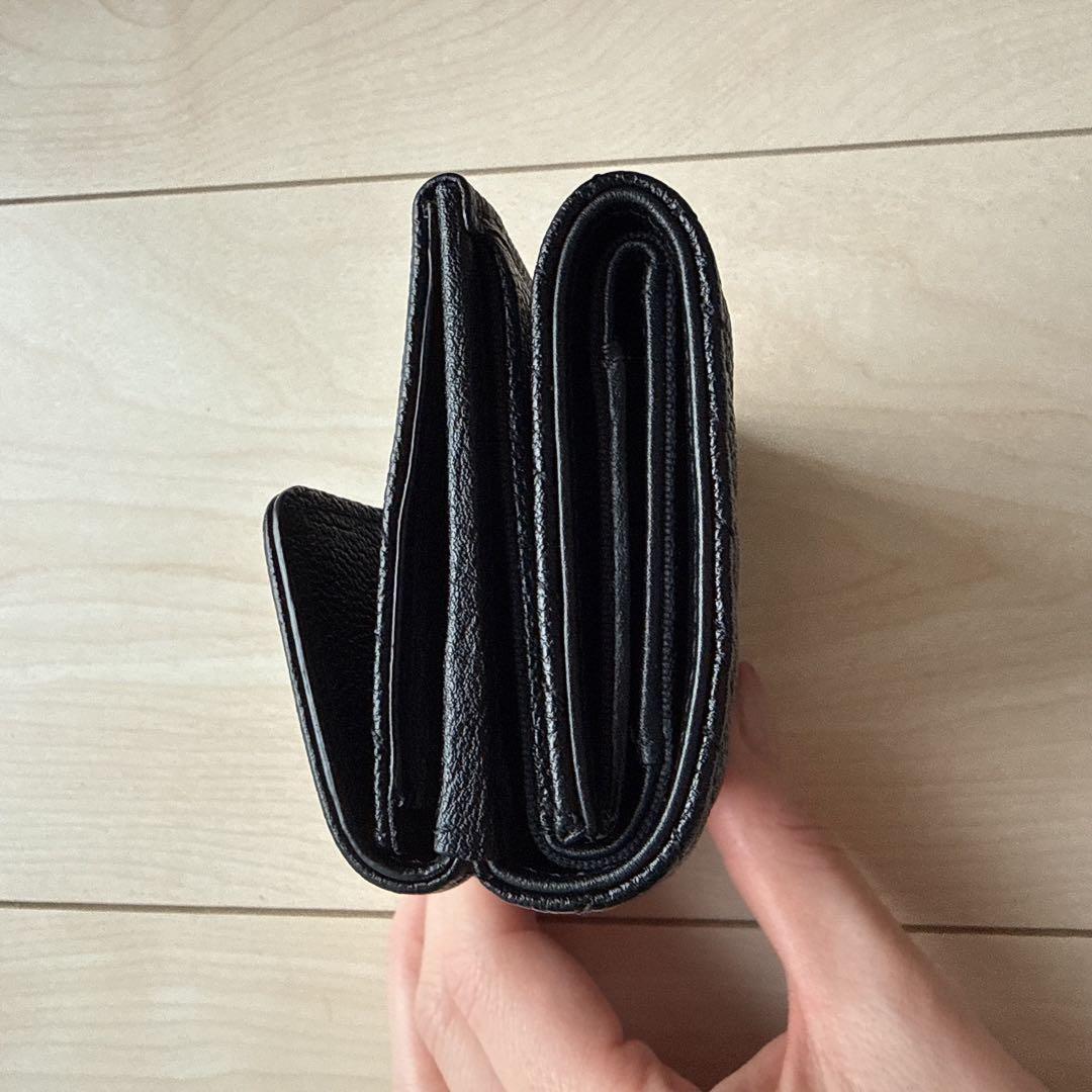 シャネル ボーイシャネル 三つ折り財布(キャビアスキン/ゴールド金具)