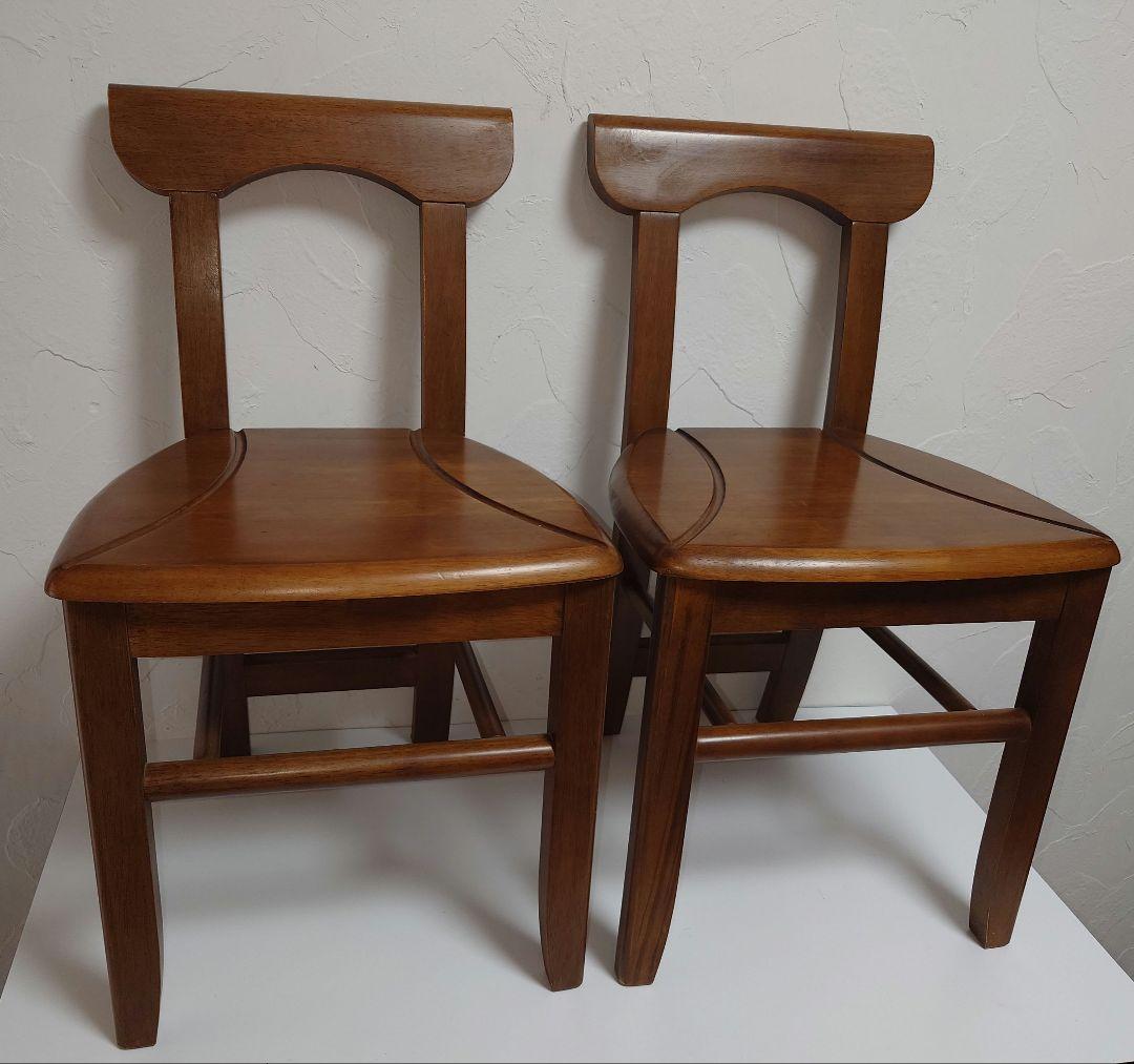 【2脚】木製 ダイニングチェア ウォールナット いす イス チェア cafe無垢