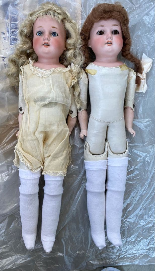 2体セット、 アーモンド　マルセル　アンティーク　ビスクドール