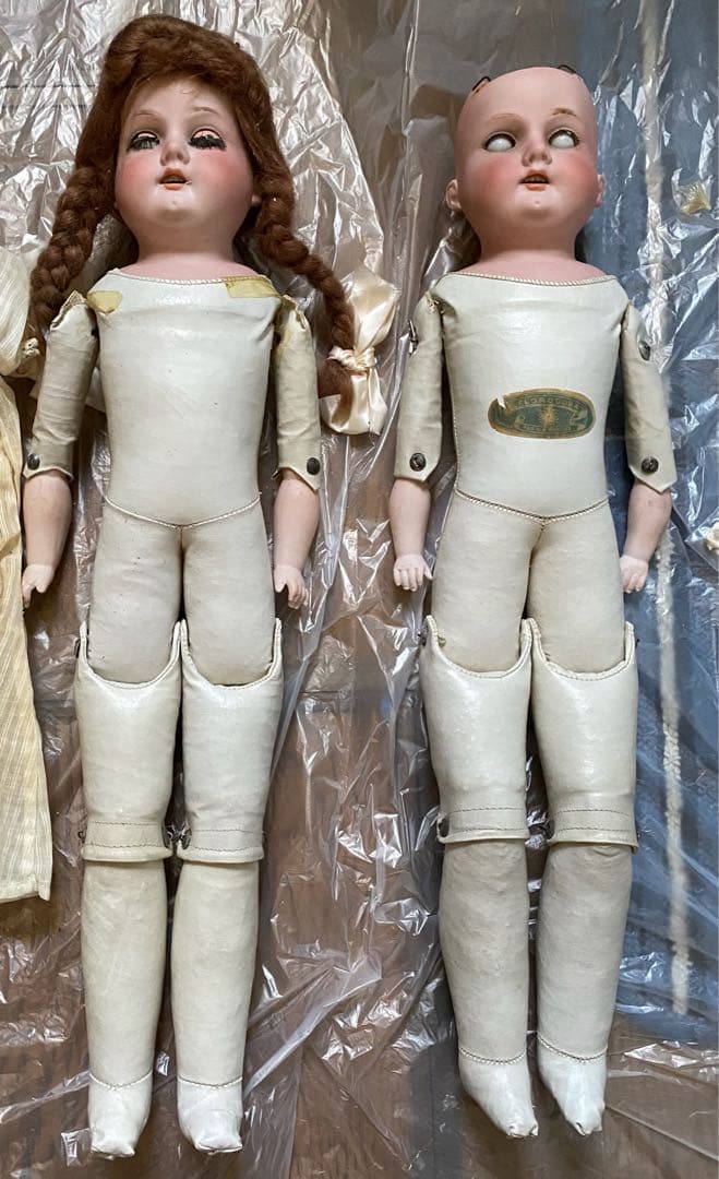 2体セット、 アーモンド　マルセル　アンティーク　ビスクドール
