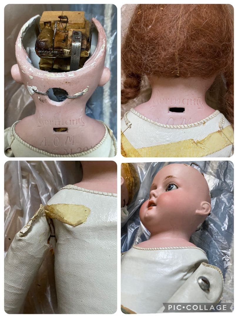 2体セット、 アーモンド　マルセル　アンティーク　ビスクドール