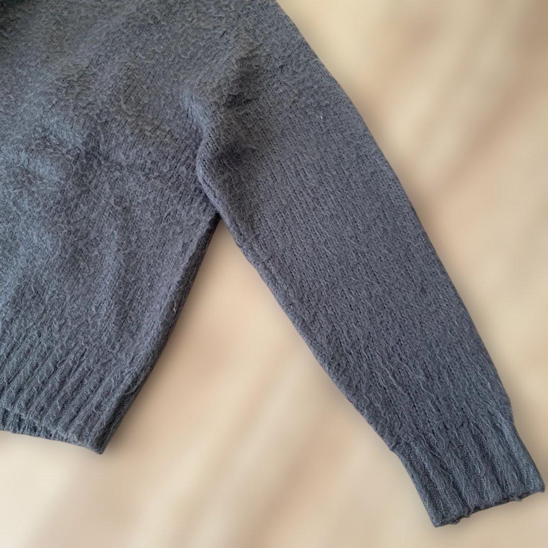 Stussy/シャギーカーディガン/M/アクリル/チャコール