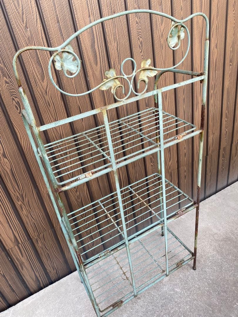 ガーデンシェルフ　フラワースタンド　アイアンスタンド　植木鉢　アンティーク