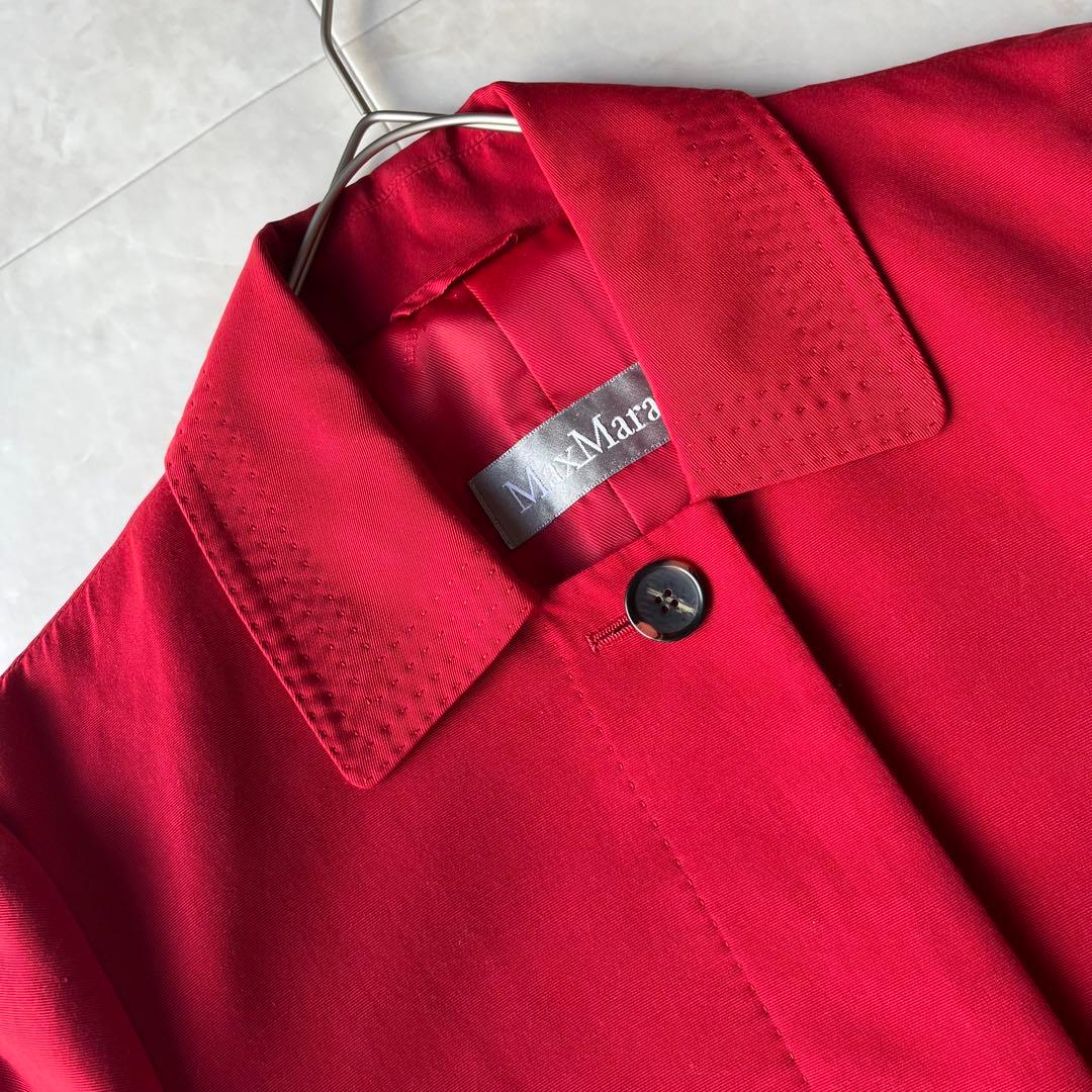 マックスマーラ Max Mara ショートコート 比翼 レッド 赤 42 XL