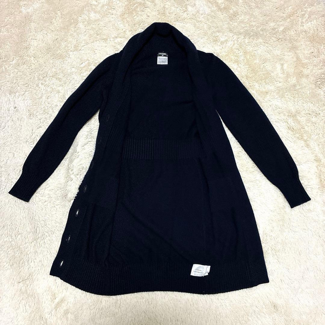 CHANEL ニットワンピース　ココマーク　メタルボタン　34 カシミヤ100%
