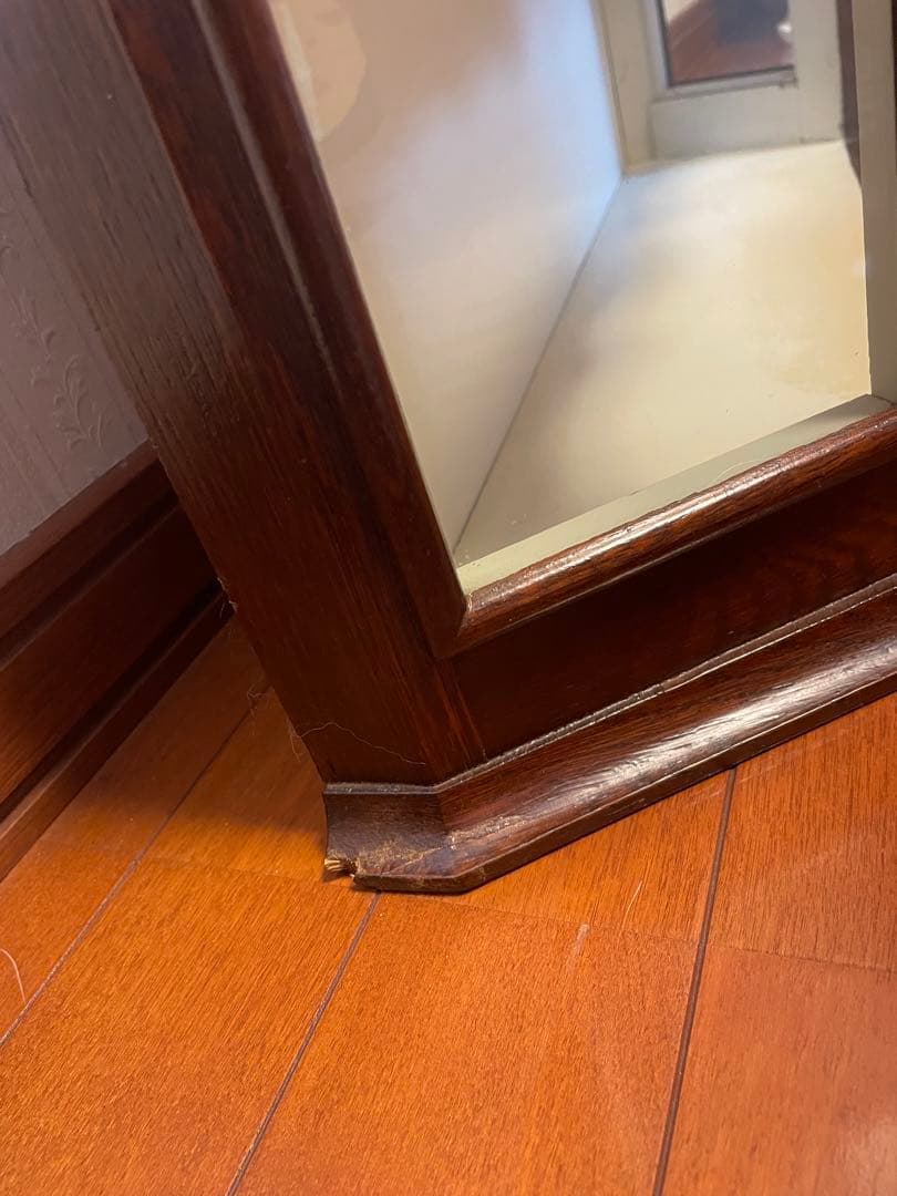 アンティーク　ウォールガラスキャビネット