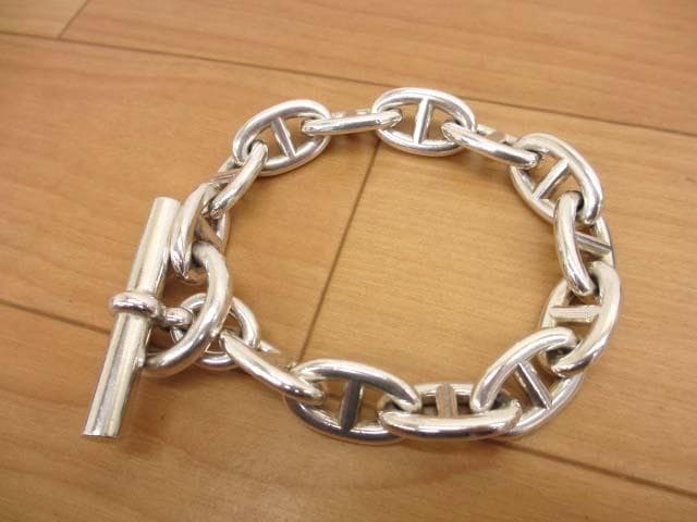 美品 エルメス HERMES シェーヌダンクル TGM 13コマ ブレスレット