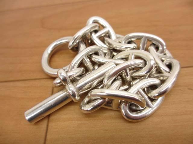 美品 エルメス HERMES シェーヌダンクル TGM 13コマ ブレスレット