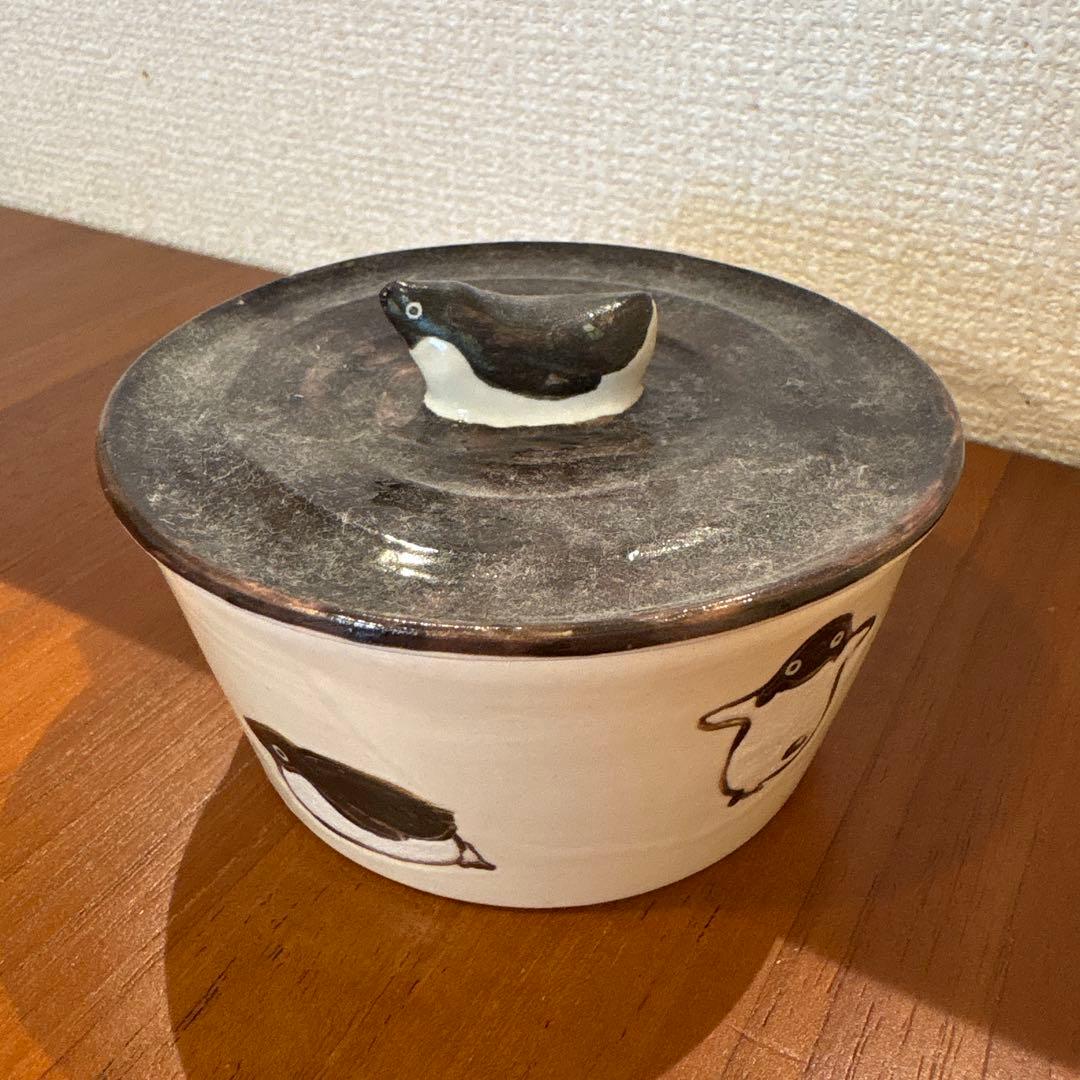 【新品未使用】工藤ちえ奈　ペンギン　小物入れ　置物　アクセサリーケース　陶器製
